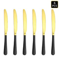 Ljojo 24-Piece Gold & Black Stainless Steel Cutlery Set