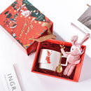 Christmas Ceramic Mug Santa Claus Pattern by Ljojo: Festive Coffee Tea Cup Set