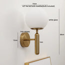 Ljojo LED Wall Light Pull Chain Switch Modern Style Glass Iron Bedroom Lamp