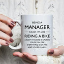 Ljojo Manager Mug - Easy Manager Gifts for Women Men Birthday Novelty Coffee Cup