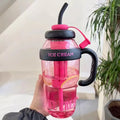 Ljojo 1200ml Sport Water Bottle with Tea Infuser and Straw, Handle - Cute Design