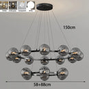 Nordic Ring Chandelier Smoky Gray Bubble Ball Lamp for Living Room by Ljojo