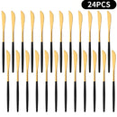 Ljojo Mirror Gold Stainless Steel Dinner Knives Set for Home & Restaurant