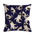Ljojo Lotus Carp Print Cushion Cover for Home Decor on Mahogany Chair