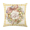 Easter Bunny Eggs Pillowcase 45x45cm Linen Pillow Covers, Ljojo Home Decor Brand