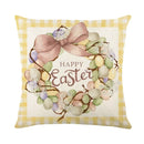 Easter Bunny Eggs Pillowcase 45x45cm Linen Pillow Covers, Ljojo Home Decor Brand