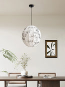Bamboo Leaf Fabric Chandelier: Hand-Painted, Ancient Style Pendant Lamp for Bedroom & Dining Room by Ljojo