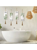 Ljojo™ Boho Leaf Wooden Bathroom Sign Set