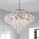 Ljojo Tiered Bubble Chandelier Led Pendant Light Modern Luxury Glass Ball Hanging Lamp