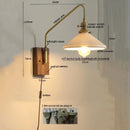 Ljojo LED Glass Copper Wall Sconce Modern Stair Light Fixtures for Home Decor
