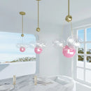 Ljojo Multi Color Glass Ball Pendant Light Modern Iron Ceiling Fixture