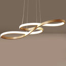 Nordic LED Pendant Lights: Serpentine Golden Ring Chandelier for Living Room by Ljojo
