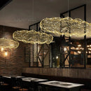 Ljojo Danish Designer Iron Mesh Cloud Pendant Light Industrial Loft Chandelier White<Mesh Cloud Pendant Light>
