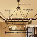 American Retro E14 Led Pendant Lights: Black Metal Chandelier by Ljojo for Living Room & Stairs