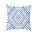 Geometric Blue Ink Flower Pillowcase for Stylish Home Decor by Ljojo