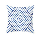 Geometric Blue Ink Flower Pillowcase for Stylish Home Decor by Ljojo