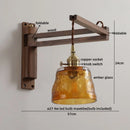 Ljojo LED Wood Glass Wall Lamp Modern Nordic Style for Home Decor