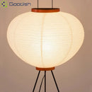 Wabi-Sabi LED Paper Pumpkin Cage Floor Lamp for Bedroom by Ljojo