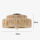 Large Japanese Woven Rattan Pendant Light for Wabi Sabi Restaurant Ljojo