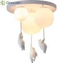 Polar Bear Glass Ball LED Pendant Lights for Living Room Home Decoration by Ljojo