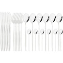 Ljojo 24pcs Stainless Steel Cutlery Set Fork Teaspoon Knife Silverware Flatware
