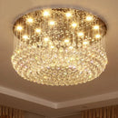 Ljojo Luxury LED Crystal Chandelier for Living Dining Bedroom Lobby - Round Modern Design