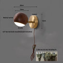 Ljojo LED Wall Sconce Lamp Walnut Wood Base Modern Art Fixture