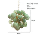 LED Pink Bubbles Glass Chandelier Modern Design Lighting Fixture for Villa Foyer Living Room by Ljojo