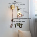 Ljojo LED Wall Light Fixture Kids Room Decor Glass Bedroom Lamp