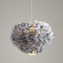 Gray Feather Bedside Lamp for Ljojo Nordic Minimalist Girl's Bedroom