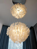 Ljojo Luxury Shell Ceiling Chandelier with Led Lights for Living Room and Staircase