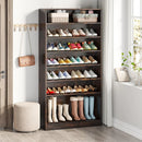 Ljojo™ 9-Tier Wood Shoe Storage Cabinet for 40-45 Pairs, 70.8'' Tall with Open Shelves
