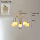 Lily Of The Valley Flower Copper Chandelier - Modern Minimalist Bedroom Hanging Lamp by Ljojo