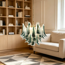 Ljojo European Green Murano Glass Chandelier Tiered Colorful Hanging Lamp