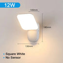 Ljojo 12W Outdoor Wall Lamp - Motion Sensor LED Aluminum Sconce, Waterproof IP65