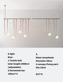 Ljojo Art Deco Dimmable Led Chandelier Lighting Orange Black Glass Bubble Suspension Lamp
