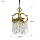 French Copper Porch Chandelier | Retro Crystal Hanging Lamp by Ljojo