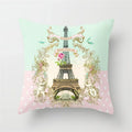 Ljojo Mint Green Geometric Animal Print Pillowcase for Home and Office Decor