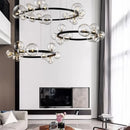 Ljojo LED Glass Bubble Ring Chandelier for Home, Modern Ceiling Light