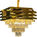 Gold Round Modern Crystal Chandelier | 3 Level Ceiling Light for Living Room by Ljojo