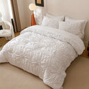 Ljojo Luxe Pleated Duvet Set with Ruffled Pillowcases - Soft, Breathable, Luxurious Bedding