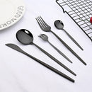Ljojo 30-Piece Golden Stainless Steel Cutlery Set - Elegant Tableware Collection
