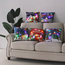 Ljojo LED Christmas Cushion Cover Merry Santa Claus Snowman Pillow Home