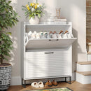 Ljojo™ 3-Door Shoe Storage Cabinet: Entryway Organizer, Freestanding Slim Design