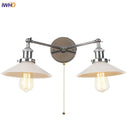 Ljojo 2-Light LED Wall Sconce with Pull Chain Switch for Coffee Bar, Bedroom, Bathroom