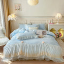 Ljojo 2025 French High-End Washed Cotton Bed Cover Four-Piece Set