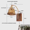 Ljojo LED Glass & Wood Wall Lamp for Living Room Bedroom, Pull Chain Switch