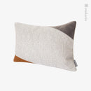 Ljojo Luxe Orange Gray Stitch Pillow for Stylish Living Room Decor