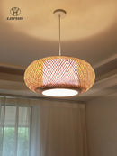 Bamboo Chandelier Pendant Light - Traditional Southeast Asian Style for Tea Room Decor by Ljojo