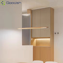 Medieval Bauhaus Walnut Wood Linear LED Pendant Lights for Living Room by Ljojo